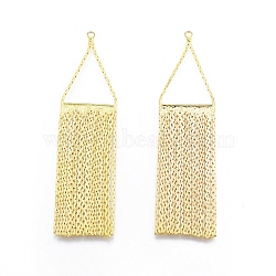 Brass Big Pendants, Rectangle, Real 18K Gold Plated, 74x19x1.5mm, Hole: 1.5mm(KK-C006-23G)