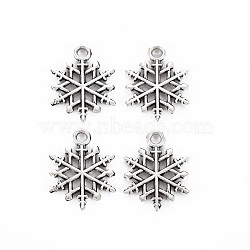 Tibetan Style Alloy Pendants, Cadmium Free & Lead Free, Snowflake, Antique Silver, 19.5x15.5x1.5mm, Hole: 2mm, about 1045pcs/1000g(TIBE-S320-200AS)