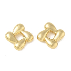 Brass European Beads, Large Hole Beads, Cadmium Free & Lead Free, Long-Lasting Plated, Flower with Teardrop, Real 18K Gold Plated, 12x12x4mm, Hole: 4x4mm(KK-CBAFC6C-04G)
