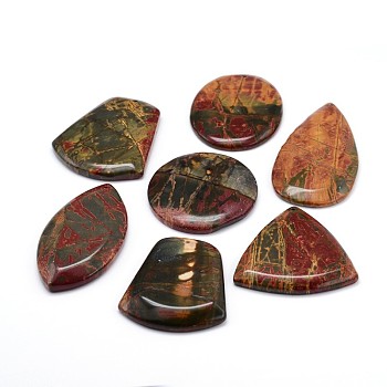 Natural Polychrome Jasper/Picasso Stone/Picasso Jasper Pendants, Mixed Shapes, 30~61x22~52x5~7mm, Hole: 1.5~2mm