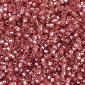 MIYUKI Delica Beads, Cylinder, Japanese Seed Beads, 11/0, (DB0684) Dyed Semi-Frosted Silver Lined Watermelon, 1.3x1.6mm, Hole: 0.8mm, about 10000pcs/bag, 50g/bag