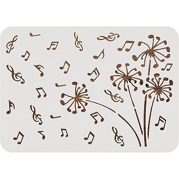 Large Plastic Reusable Drawing Painting Stencils Templates, for Painting on Scrapbook Fabric Tiles Floor Furniture Wood, Rectangle, Dandelion Pattern, 297x210mm