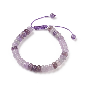 Adjustable Natural Amethyst Braided Bead Bracelets, with Nylon Cord, 2 inch~2-1/2 inch(5.2~6.6cm)