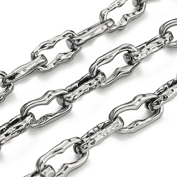 Alloy Twist Oval Link Chains, Cable Chains, Unwelded, with Spool, Gunmetal, 13.4x7.3x2.8mm, about 3.28 Feet(1m)/Roll