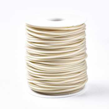 Hollow Pipe PVC Tubular Synthetic Rubber Cord, Wrapped Around White Plastic Spool, Tan, 3mm, Hole: 1.5mm, about 27.34 yards(25m)/roll