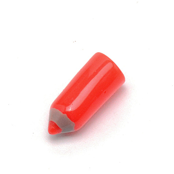 Opaque Resin Beads, No Hole, Pencil, Red, 16x7mm