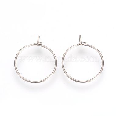 304 Stainless Steel Hoop Earrings(STAS-R071-40)-2