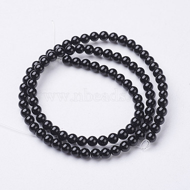 Natural Black Onyx Round Beads Strands(X-GSR4mmC097)-3