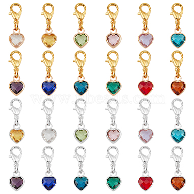 Mixed Color Heart Glass Pendant Decorations
