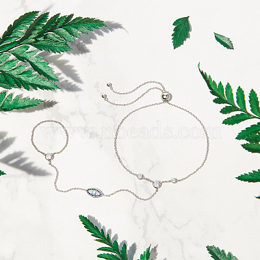 bracelets de cheville coulissants en argent sterling plaqué rhodium shegrace 925(JA130A)-4