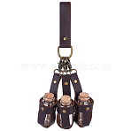 PU Leather Bag with 3Pcs Cork Glass Bottles, Waist Pouch Side Pack for Halloween Party Role Play, Coconut Brown, 270mm(FIND-WH0366-234B)