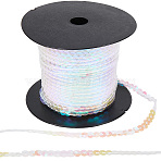 Sparkle PVC Sequins Ribbon, Sequins Trim, Clothing Accessorie, Clear AB, 6mm, 100yards/roll(OCOR-WH20050-006A)