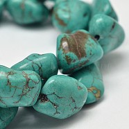 Dyed Synthetic Turquoise Bead Strands, Nugget, Light Sea Green, 2~10x4~18mm, Hole: 1mm, about 15.3~15.7 inch(G-M139-11-B)