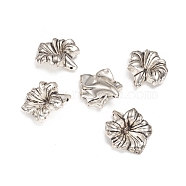 CCB Plastic Beads, Flower, Antique Silver, 33x28.5x12mm, Hole: 1.5mm(CCB-L011-071AS)