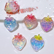 Resin Cabochons, Mixed Color, Strawberry, 28x22.5x10mm(CRES-M002-16)