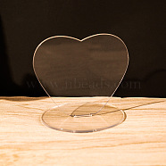 Acrylic Blank Photo Frame Stand, Acrylic Sign Holders, Clear, Heart Pattern, 100x100mm(ZXFQ-PW0003-01A)