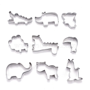 Non-Tarnish Stainless Steel Mixed Animal Shape Cookie Candy Food Cutters Molds, for DIY, Kitchen, Baking, Kids Birthday Party Supplies Favors, Stainless Steel Color, 57x63x20.5mm, 9pcs/Set(DIY-H142-04P)