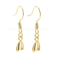 Rack Plating Brass Earring Hooks, with Ice Pick Pinch Bails, Long-Lasting Plated, Lead Free & Cadmium Free, Golden, 27.5mm, 24 Gauge, Pin: 0.5mm and 0.6mm(KK-F839-025B-G)