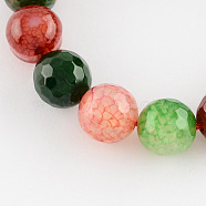 Colored Natural Multi-Color Agate Beads Strands, Faceted Round, Mixed Color, 8mm, Hole: 1mm, about 47~48pcs/strand, 14.1~14.6 inch(G-R177-8mm-04)