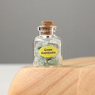 Green Aventurine Display Decorations, Reiki Energy Stone Chip Wishing Bottle, 20x30mm(DJEW-PW0009-013B)