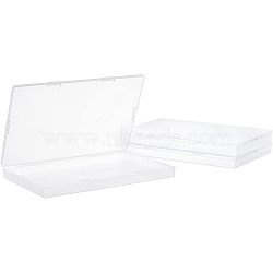 Transparent Plastic Bead Containers, with Hinged Lids, Frosted, Rectangle, Clear, 19.8x12.3x1.7cm(CON-WH0073-75)