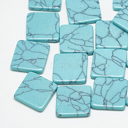 Synthetic Turquoise Cabochons, Dyed, Rhombus, Medium Turquoise, 19x18.5x2mm(TURQ-S290-44)