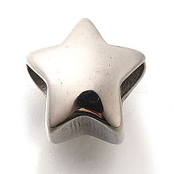 304 Stainless Steel European Beads, Large Hole Beads, Star, Antique Silver, 11x11x8mm, Hole: 4.5mm(STAS-G350-08AS)