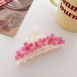 Flower Rhinestones Claw Hair Clips, Cellulose Acetate(Resin) Hair Clips for Women Girls, Hot Pink, 92x46.5x49mm(PW-WG53691-02)
