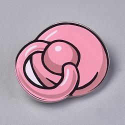 Acrylic Badges Brooch Pins, Cute Lapel Pin, for Clothing Bags Jackets Accessory DIY Crafts, Nipple, Pink, 33x40x7.5mm, Pin: 0.8mm(JEWB-E676-28)