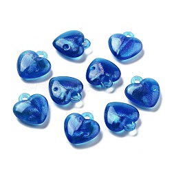 Opaque Acrylic Beads, AB Color Plated, Heart, Blue, 17x16x5.5mm, Hole: 2mm(OACR-Q196-06A)