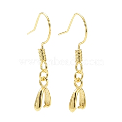 Rack Plating Brass Earring Hooks, with Ice Pick Pinch Bails, Long-Lasting Plated, Lead Free & Cadmium Free, Golden, 27.5mm, 24 Gauge, Pin: 0.5mm and 0.6mm(KK-F839-025B-G)