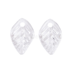 Transparent Acrylic Charms, Leaf, Clear, 13.5x8.5x2.5mm, Hole: 1.8mm, about 3333pcs/500g(TACR-G050-02D)