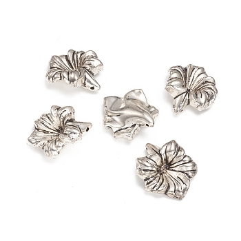 CCB Plastic Beads, Flower, Antique Silver, 33x28.5x12mm, Hole: 1.5mm