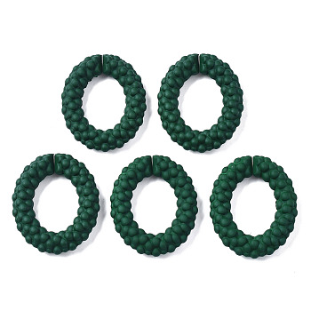 Spray Painted CCB Plastic Linking Rings,  Quick Link Connectors, Oval Ring, Dark Slate Gray, 44x38x8.5mm, Inner Diameter: 20.5x26mm