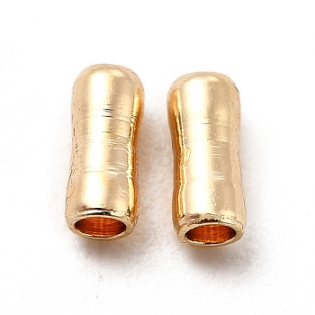 Rack Plating Brass Beads, Long-Lasting Plated, Cadmium Free & Lead Free, Column, Real 14K Gold Plated, 4.5x2mm, Hole: 1.2mm