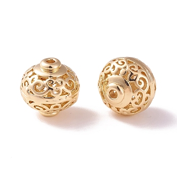 Brass Hollow Beads, Lantern, Golden, 9x9.5mm, Hole: 1.2mm