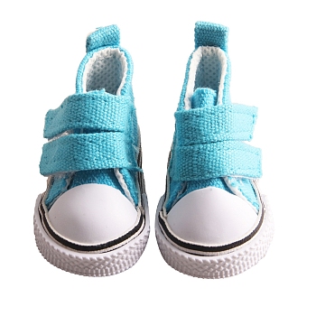 Imitation Leather Doll Casual Canvas Shoes, for BJD Doll Accessories, Dark Turquoise, 50x30x25mm