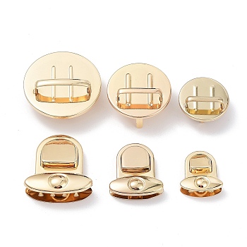 (Defective Closeout Sale: Scratch) Zinc Alloy Tuck Lock Clasp, Purse Thumb Lock, for Bag Replacement Accessories, Light Gold, 3.4~4.7x3.05~4.7x1~1.6cm