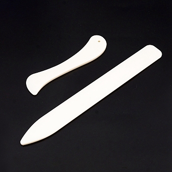 Plastic Letter Opener Knife Tools, for Leather Craft Making, White, 20.5x2.5x0.5cm & 12x3x0.5cm, 2pcs/set