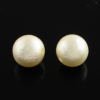 ABS Plastic Imitation Pearl Round Beads, Antique White, 6x5.5mm, Hole: 2mm, about 4500pcs/500g