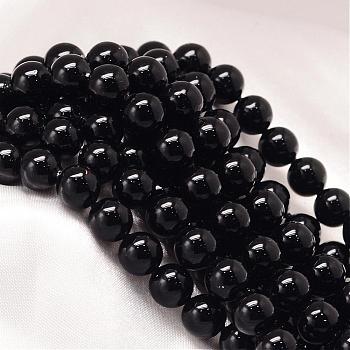 Baking Paint Shell Pearl Round Bead Strands, Black, 6mm, Hole: 0.8mm, about 60pcs/strand, 15.74 inch