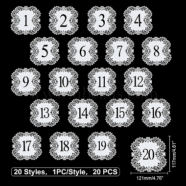 SUPERFINDINGS 2 Set 2 Style Paper Table Numbers Cards(AJEW-FH0001-88)-5