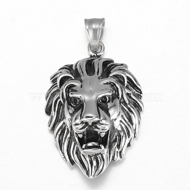 Antique Silver Lion 316 Surgical Stainless Steel Pendants