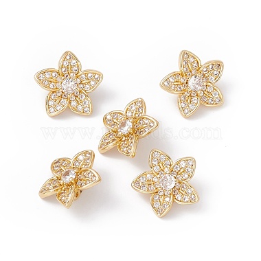 Rack Plating Brass Pave Clear Cubic Zirconia Connector Charms(ZIRC-C040-17G)-4