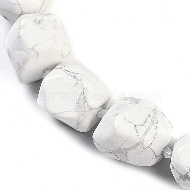 Natural Howlite Nuggets Beaded Necklaces for Women Men(NJEW-K388-01N)-2