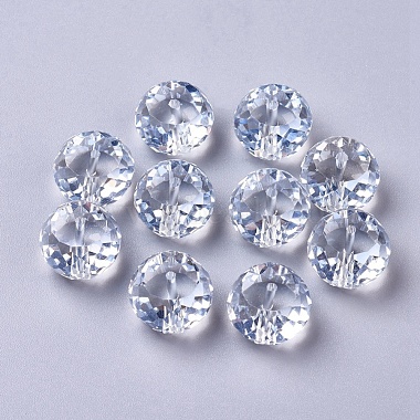 16mm LightSteelBlue Abacus Electroplate Glass Beads