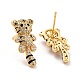 boucles d'oreilles tigre zodiaque chinois zircone cubique(EJEW-E167-20G)-2