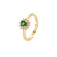 Flat Round Glass Adjustable Ring with Cubic Zirconia(RJEW-S049-009G)-3
