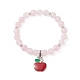 Naturelle quartz rose de perle bracelets extensibles(BJEW-TA00228)-1