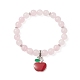 Natural Rose Quartz Beaded Stretch Bracelets(BJEW-TA00228)-1